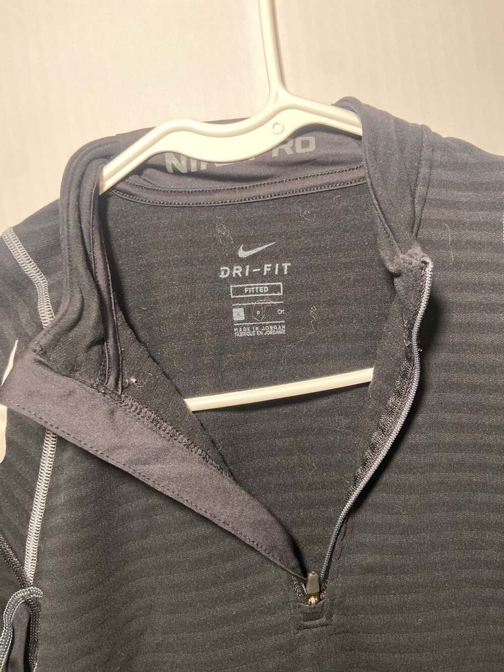 Nike Pro Dri-Fit 1/4 Zip Pullover Size S Black Thermal Fitted Shirt